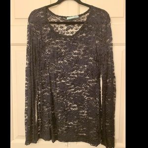 MAURICES— Black Lace Long Sleeve Shirt